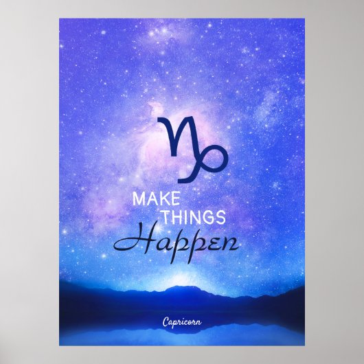 Zodiac Sign Capricorn Dreamy Star Sky Quote Poster (Vorne)
