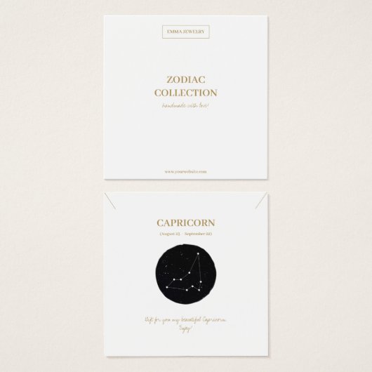 Zodiac Sign Capricorn Juwelier Display Card (Vorne & Hinten)