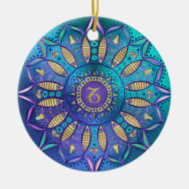 Zodiac Sign Capricorn Mandala Christmas Ornament