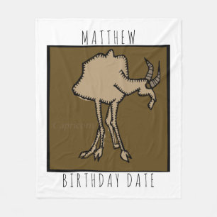 Zodiac Sign Capricorn Name Birthday Blanket Fleecedecke