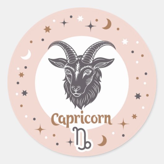 Zodiac Sign Capricorn Runder Aufkleber (Vorderseite)