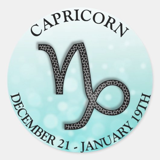 Zodiac Sign Capricorn Symbol und Horoskop Runder Aufkleber (Vorderseite)