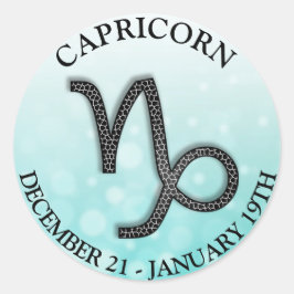 Zodiac Sign Capricorn Symbol und Horoskop Runder Aufkleber