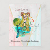 Zodiac Sign Capricorn Whimsical Girl Symbolic Goat Postkarte (Vorderseite)