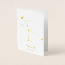 Zodiac Sign Constellation Gold Foil CANCER Folienkarte