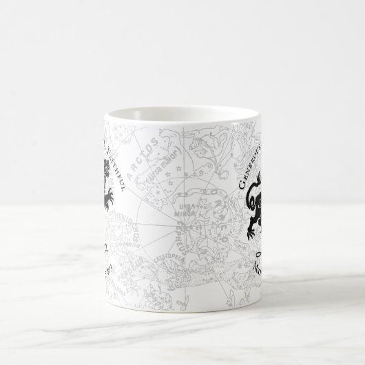 Zodiac Sign Custom Schwarz-weiß Leo Kaffeetasse (Mittel)