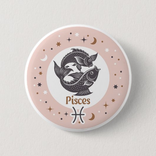 Zodiac Sign Fisces Button (Vorderseite)