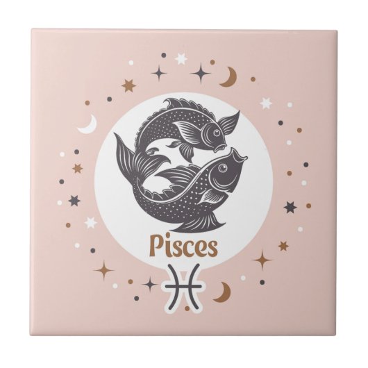 Zodiac Sign Fisces Fliese (Vorderseite)