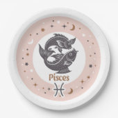 Zodiac Sign Fisces Pappteller (Vorderseite)