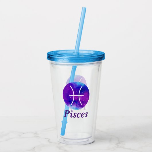 Zodiac Sign Fisces Space Nebula Acryltrinkbecher (Rückseite)