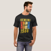 Zodiac Sign Gemini 1986 Geboren T-Shirt (Vorne ganz)