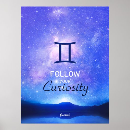 Zodiac Sign Gemini Dreamy Star Sky Quote Poster (Vorne)
