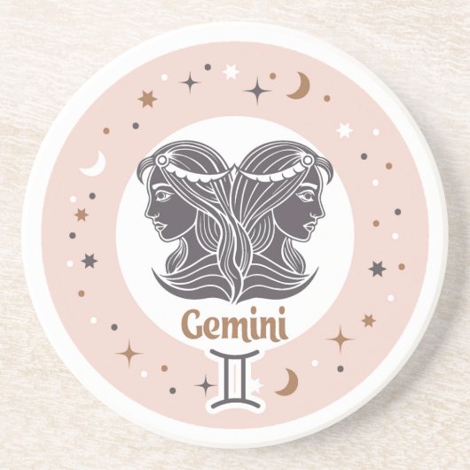 Zodiac Sign Gemini Getränkeuntersetzer (Vorne)