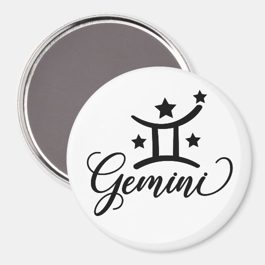 Zodiac Sign Gemini Magnet (Vorderseite/Rückseite)