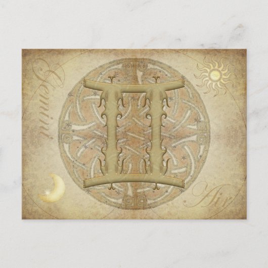Zodiac Sign Gemini Postcard Postkarte (Vorderseite)
