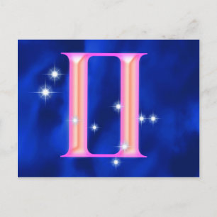 Zodiac sign Gemini Postkarte