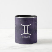 Zodiac Sign Gemini Wasserfarbe Anpassbare Tasse (Zentrum)