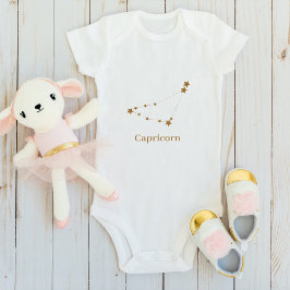 Zodiac Sign Gold Capricorn | Element Erde Baby Strampler