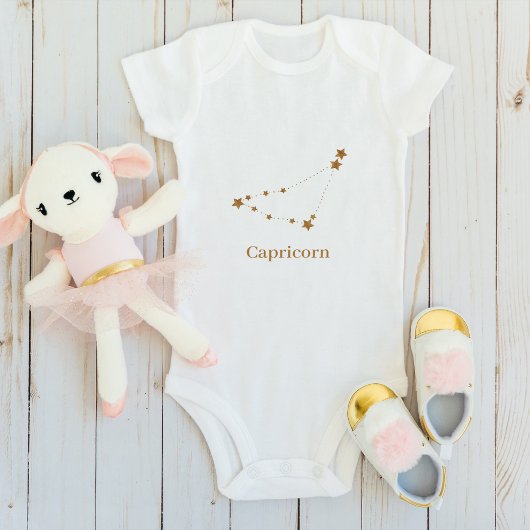 Zodiac Sign Gold Capricorn | Element Erde Baby Strampler