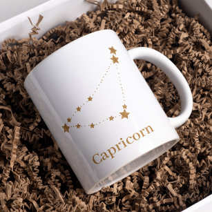 Zodiac Sign Gold Capricorn   Element Erde Kaffeetasse
