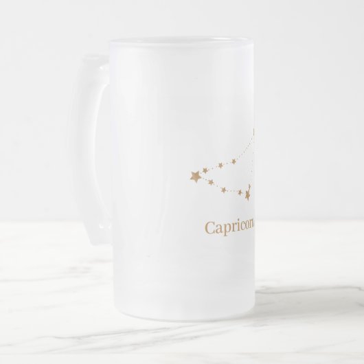 Zodiac Sign Gold Capricorn | Element Erde Mattglas Bierglas (Vorderseite Links)