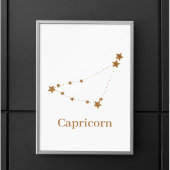 Zodiac Sign Gold Capricorn | Element Erde Poster