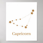 Zodiac Sign Gold Capricorn | Element Erde Poster (Vorne)
