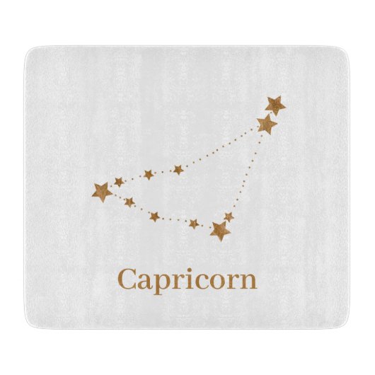 Zodiac Sign Gold Capricorn | Element Erde Schneidebrett (Vorderseite)