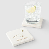 Zodiac Sign Gold Capricorn | Element Erde Steinuntersetzer (Seitenansicht)