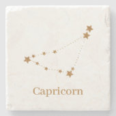 Zodiac Sign Gold Capricorn | Element Erde Steinuntersetzer (Vorderseite)