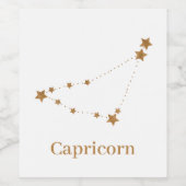 Zodiac Sign Gold Capricorn | Element Erde Weinetikett (Einzelnes Label)