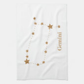 Zodiac Sign Gold Gemini | Element Air Geschirrtuch (Vertikal)