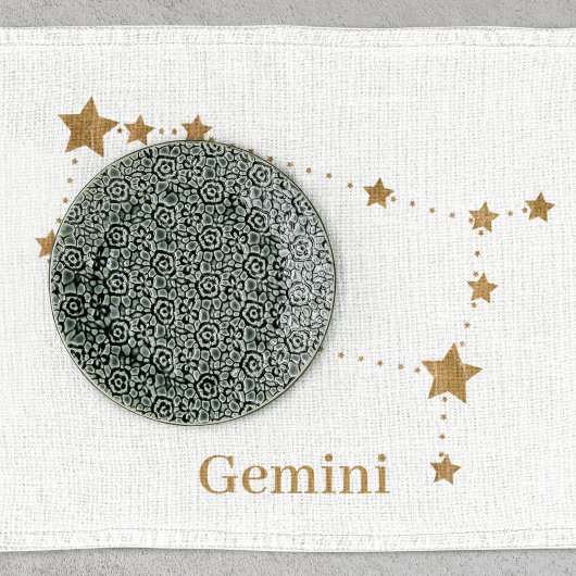 Zodiac Sign Gold Gemini | Element Air Geschirrtuch