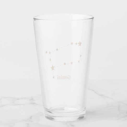 Zodiac Sign Gold Gemini | Element Air Glas (Rückseite)