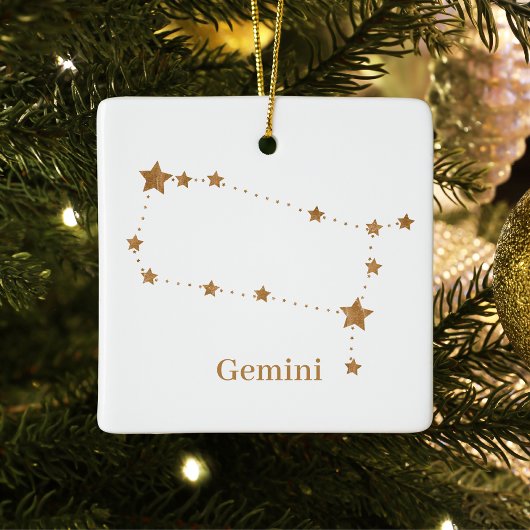 Zodiac Sign Gold Gemini | Element Air Keramikornament
