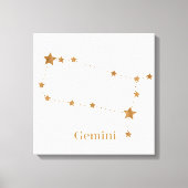 Zodiac Sign Gold Gemini | Element Air Leinwanddruck (Vorderseite)