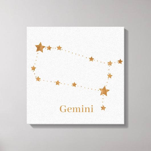 Zodiac Sign Gold Gemini | Element Air Leinwanddruck (Vorderseite)