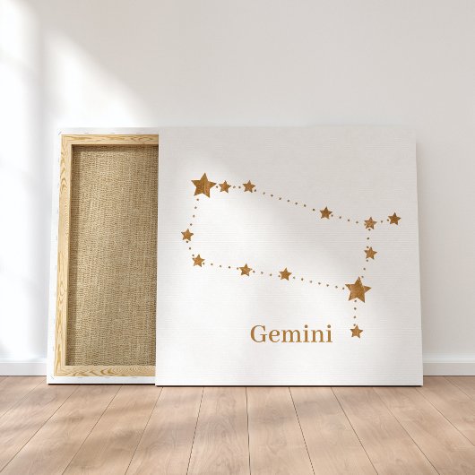 Zodiac Sign Gold Gemini | Element Air Leinwanddruck