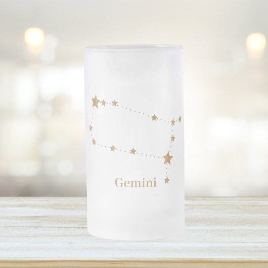 Zodiac Sign Gold Gemini | Element Air Mattglas Bierglas
