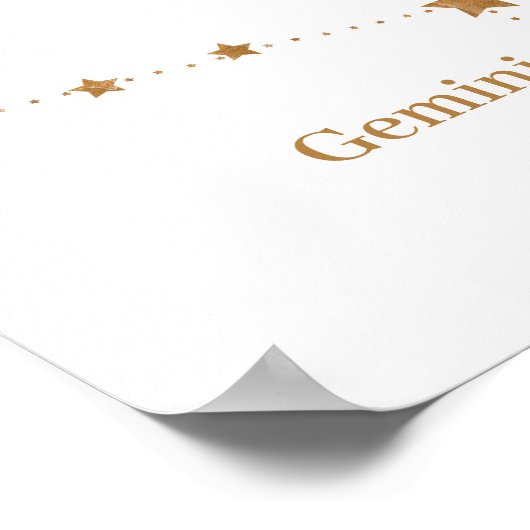 Zodiac Sign Gold Gemini | Element Air Poster (Ecke)