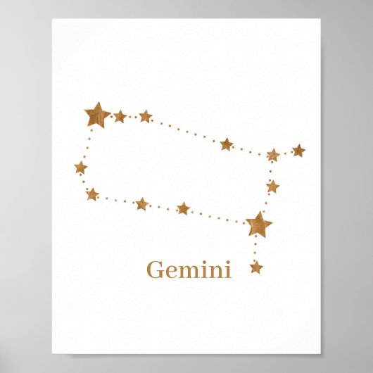 Zodiac Sign Gold Gemini | Element Air Poster (Vorne)