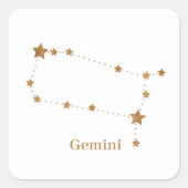Zodiac Sign Gold Gemini | Element Air Quadratischer Aufkleber (Vorderseite)