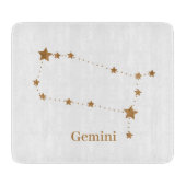 Zodiac Sign Gold Gemini | Element Air Schneidebrett (Vorderseite)