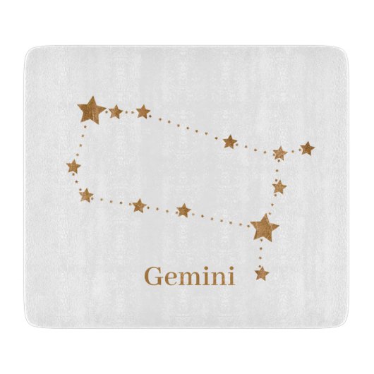 Zodiac Sign Gold Gemini | Element Air Schneidebrett (Vorderseite)