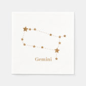 Zodiac Sign Gold Gemini | Element Air Serviette (Vorderseite)