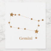 Zodiac Sign Gold Gemini | Element Air Weinetikett (Einzelnes Label)