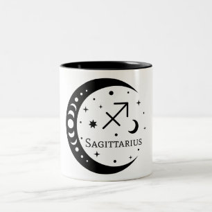 Zodiac Sign in Moon/Sagittarius Zweifarbige Tasse