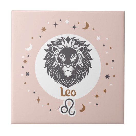 Zodiac Sign Leo Fliese (Vorderseite)