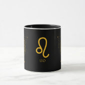 Zodiac Sign Leo Golden Yellow Anpassbare Tasse (Zentrum)