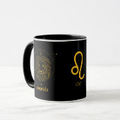 Zodiac Sign Leo Golden Yellow Anpassbare Tasse (Vorderseite Links)
